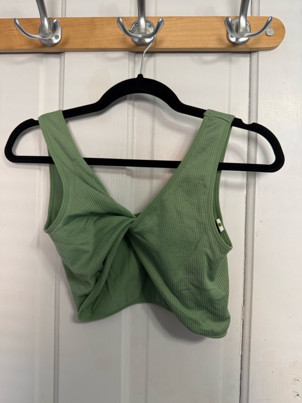 Kohl's Ribbed Twist Crop Tank in Sage
